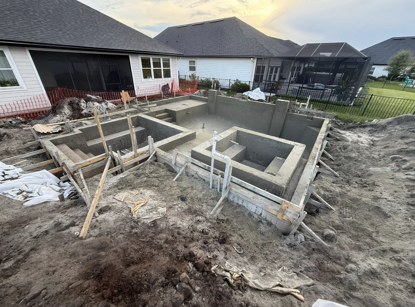 Evening Gunite Pour